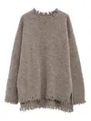 Lauren Manoogian Frayed-edge Sweater In Brown