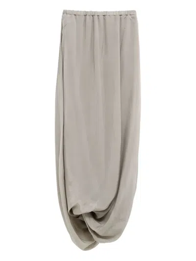 Lauren Manoogian Gathered-detail Midi Skirt In Grey
