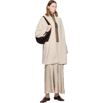 Lauren Manoogian Gray And White Capote Coat In Yellow
