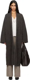 Lauren Manoogian Gray Double Face Long Coat In Black