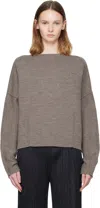 Lauren Manoogian Gray Double Knit Boatneck Sweater In Gray