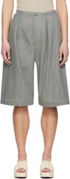 Lauren Manoogian Gray Frame Denim Shorts In Db01 Dirty Blue