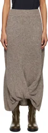 Lauren Manoogian Gray Knot Midi Skirt In Brown