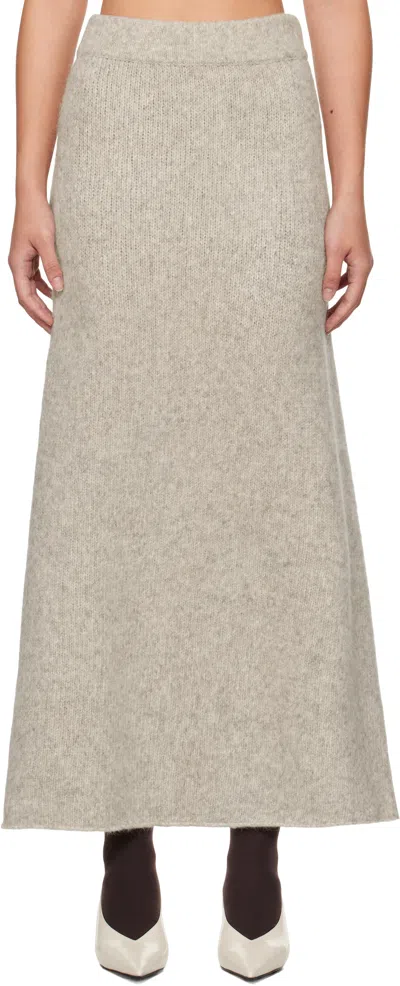 Lauren Manoogian Gray Loft Maxi Skirt In P01 Pebble