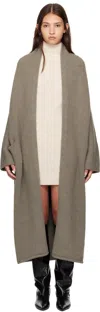 Lauren Manoogian Gray Long Shawl Cardigan In C13 Concrete