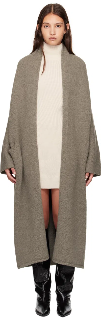 Lauren Manoogian Gray Long Shawl Cardigan In Black