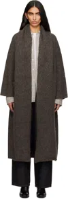 Lauren Manoogian Gray Long Shawl Cardigan In Brown