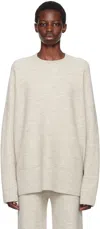 Lauren Manoogian Gray Oversize Crewneck Sweater In C01 Carrara