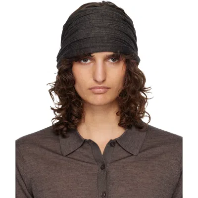 Lauren Manoogian Gray Plisse Headband In Brown