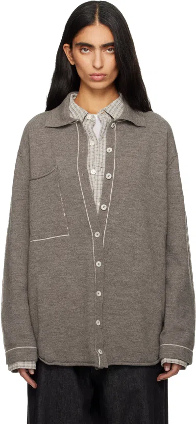 Lauren Manoogian Gray Stitch Big Shirt
