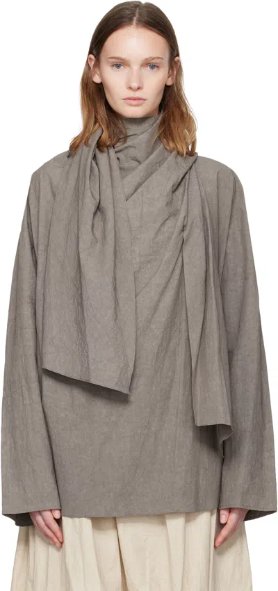 Lauren Manoogian Gray Wrap Blouse