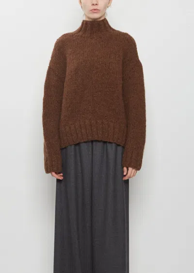 Lauren Manoogian Handknit Mockneck In Brown