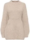 Lauren Manoogian Gray Handknit Peplum Pullover Sweater In Neutrals