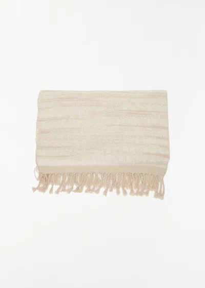 Lauren Manoogian Handwoven Threadbare Scarf In Raw White