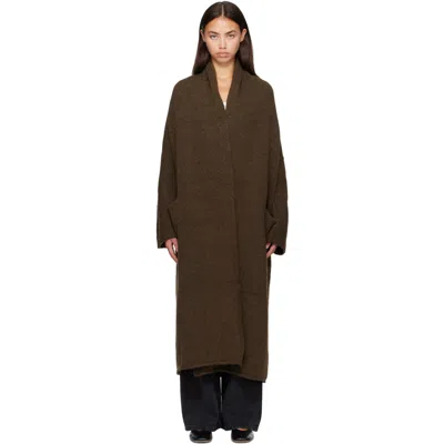 Lauren Manoogian Khaki Long Shawl Cardigan In Green