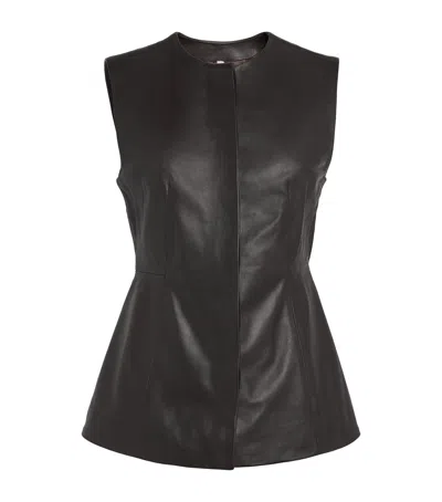 Lauren Manoogian Leather Bodice Top In Black