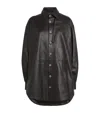 Lauren Manoogian Leather Gaiter Shirt Jacket In Black