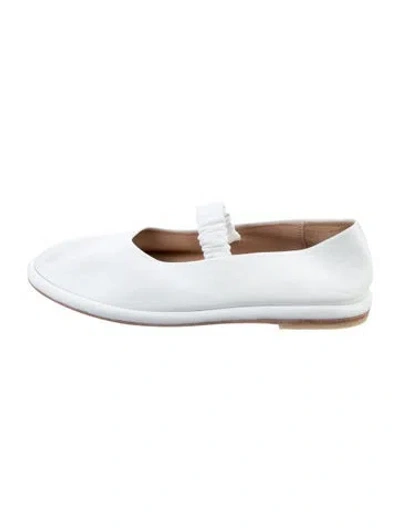 Pre-owned Lauren Manoogian Leather Slingback Flats In Silver