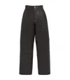 Lauren Manoogian Leather Wide-leg Trousers In Black