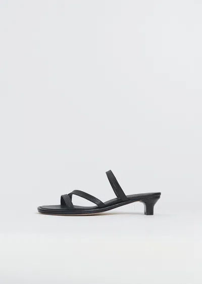 Lauren Manoogian Line Leather Heel In Black