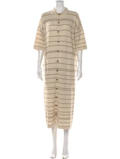Pre-owned Lauren Manoogian Linen Long Dress In Neutral
