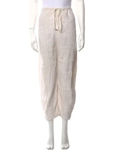 Pre-owned Lauren Manoogian Linen Wide Leg Pants In Neutral