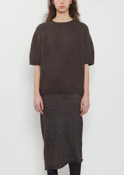 Lauren Manoogian Loft Alpaca Cotton Crewneck Top In Black