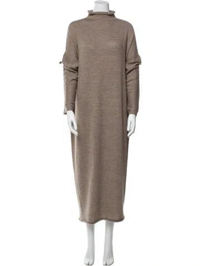 Pre-owned Lauren Manoogian Merino Wool Long Dress In Brown