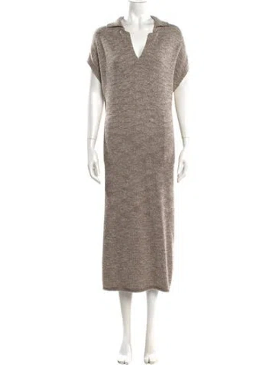 Pre-owned Lauren Manoogian Merino Wool Long Dress In Neutral