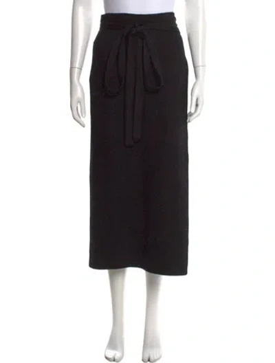 Pre-owned Lauren Manoogian Merino Wool Long Skirt In Black