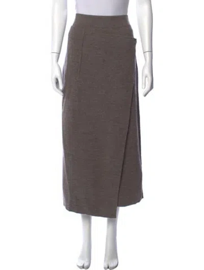 Pre-owned Lauren Manoogian Merino Wool Long Skirt In Gray
