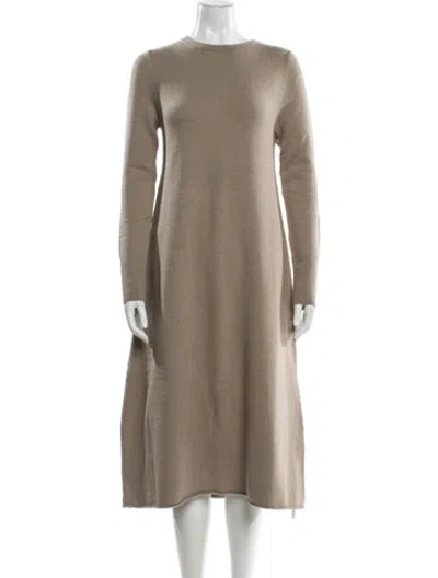 Pre-owned Lauren Manoogian Merino Wool Midi Length Dress In Neutral