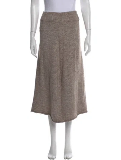 Pre-owned Lauren Manoogian Merino Wool Midi Length Skirt In Neutral