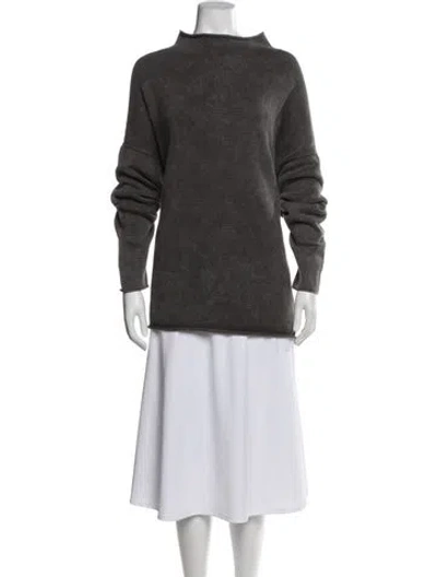 Pre-owned Lauren Manoogian Mock Neck Long Sleeve Tunic In Gray