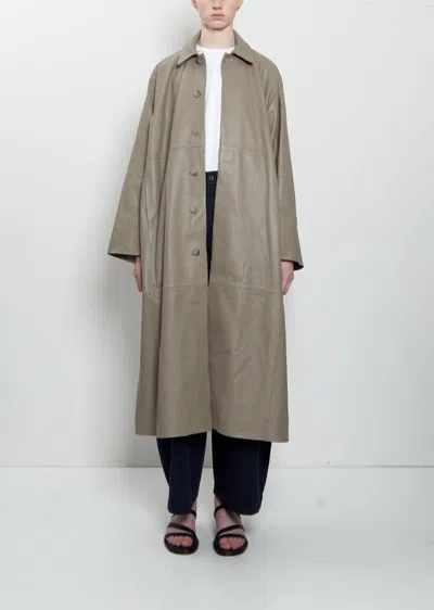 Lauren Manoogian Napa Leather Car Coat In Gray