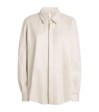 Lauren Manoogian Nappa Leather Shirt In Beige