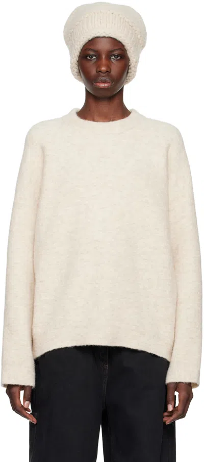 Lauren Manoogian Off-white Crewneck Sweater In E01 Ecru