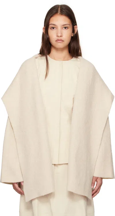 Lauren Manoogian Off-white Double Face Coat In A07 Alabaster