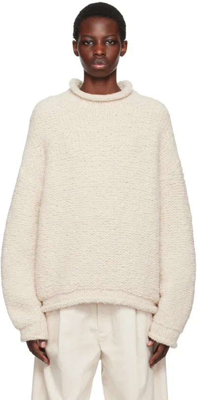 Lauren Manoogian Off-white Rollneck Sweater In A07 Alabaster