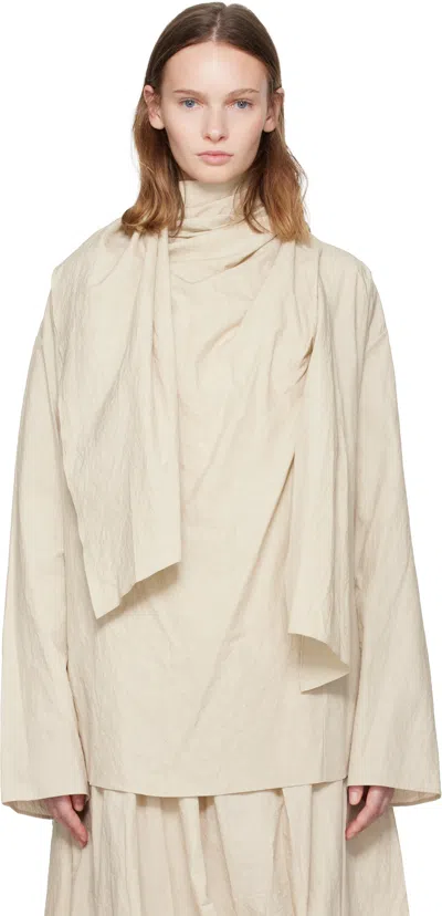 Lauren Manoogian Off-white Wrap Blouse In Neutral