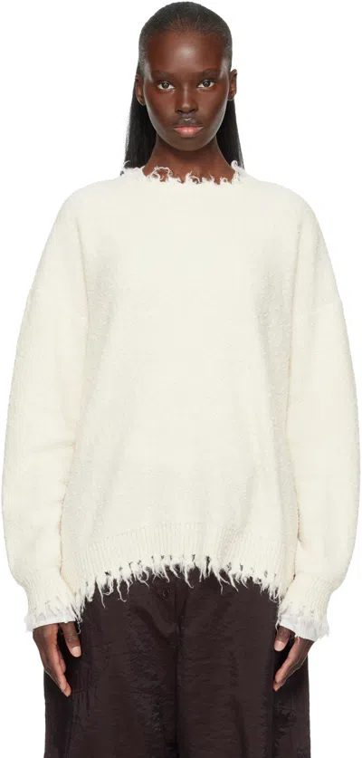 Lauren Manoogian Off-white Fray Crewneck Sweater