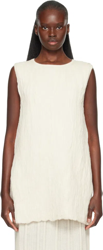 Lauren Manoogian Off-white Gauze Apron Shell Tank Top