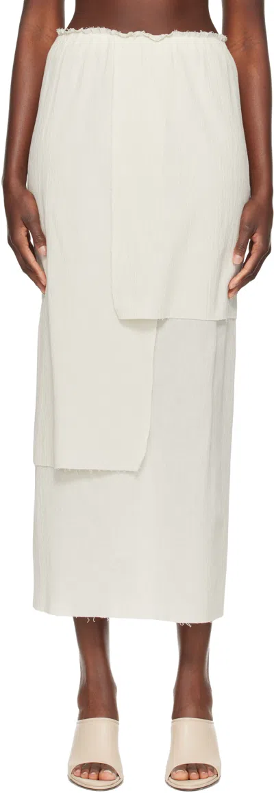 Lauren Manoogian Off-white Raw Layer Maxi Skirt