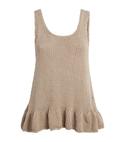 Lauren Manoogian Pima Cotton Tank Top In Brown