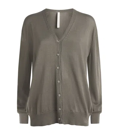 Lauren Manoogian Pima Cotton Veil Cardigan In Gray