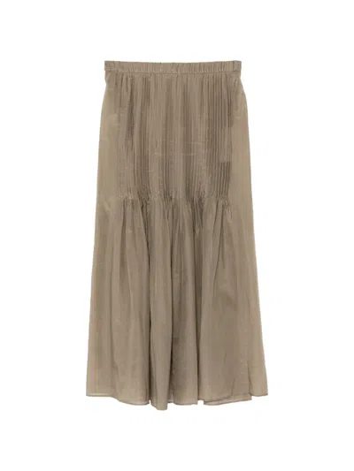 Lauren Manoogian Pleated Midi Skirt In Nude