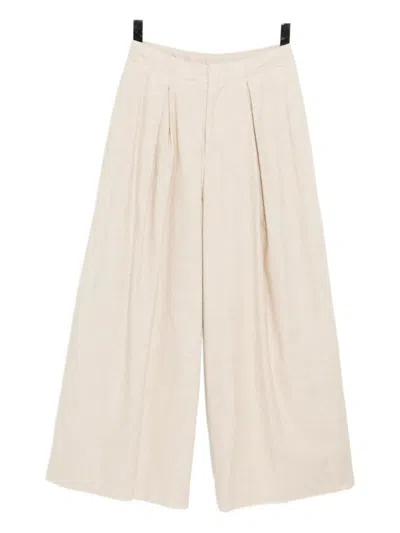 Lauren Manoogian Pleated Trosuers In Neutral