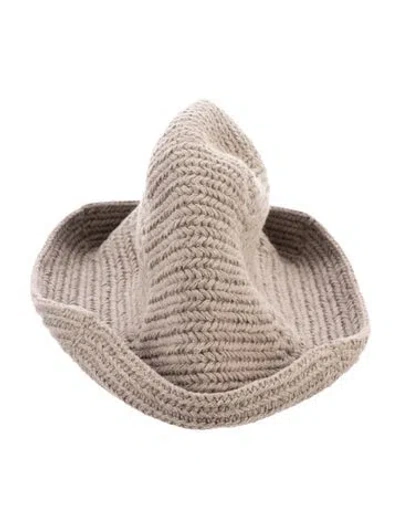 Pre-owned Lauren Manoogian Ribbed Knit Bucket Hat In Neutrals