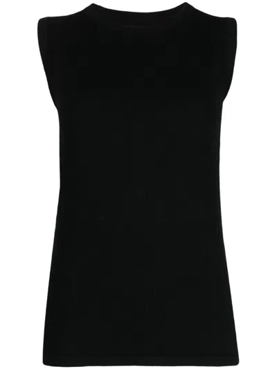 Lauren Manoogian Round-neck Knit Tank Top In Schwarz