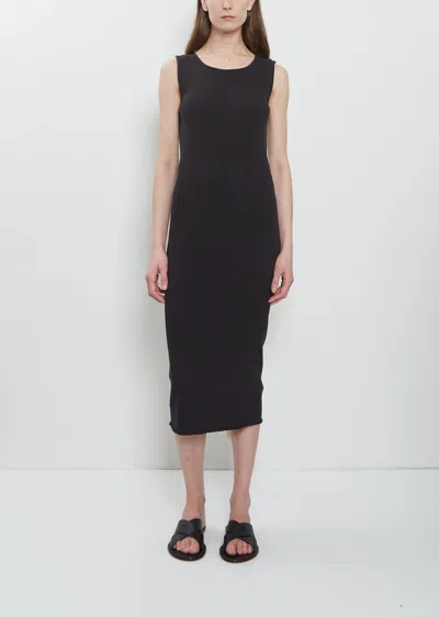 Lauren Manoogian Ruffle Rib Pima Cotton Dress In Black